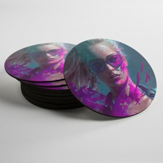 Coasters Girl in colored dust 1