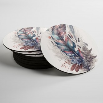 Coasters Collage of flowers and feathers 7