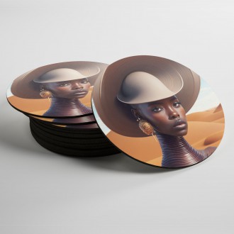 Coasters Model in a hat 1