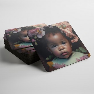 Coasters Child in flowers