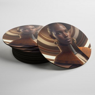 Coasters African woman in traditional dress