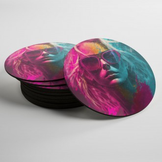 Coasters Girl in colored dust 3