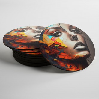 Coasters Posterized face of a woman