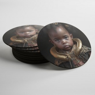 Coasters Little girl with gold jewelry