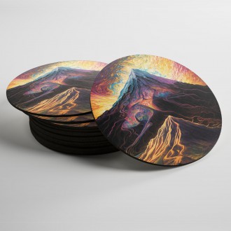 Coasters Abstract mountain