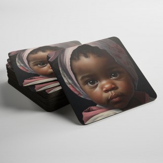 Coasters Little girl in a scarf