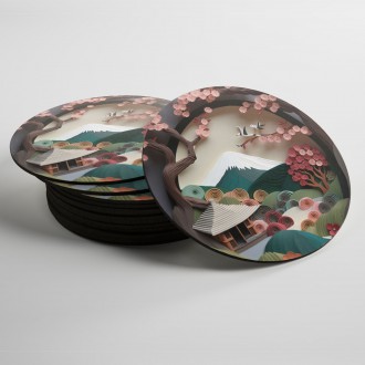Coasters Paper landscape - sakura