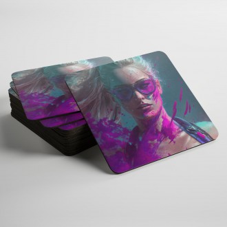 Coasters Girl in colored dust 1