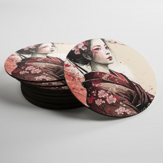 Coasters Japanese woman 2