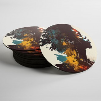 Coasters Modern Art - Face in Color