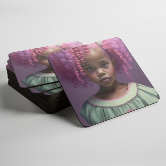 Coasters Girl with pink hair