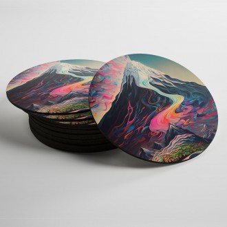 Coasters Abstract mountain landscape