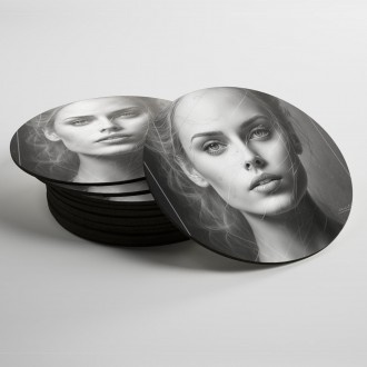Coasters Black and white portrait