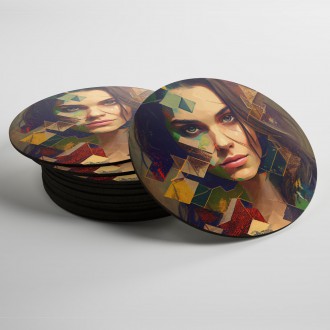 Coasters Face of a woman in mosaic