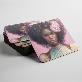 Coasters Pink afro