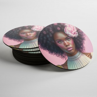 Coasters Pink afro