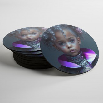 Coasters Girl with blue hair