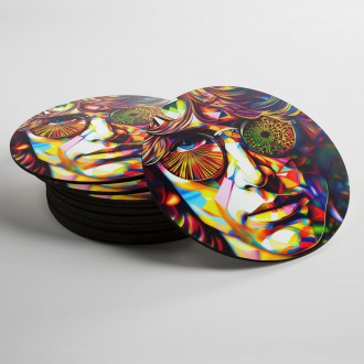 Coasters Psychedelic face