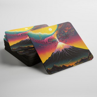 Coasters Abstract volcano explosion