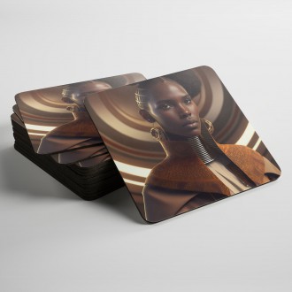 Coasters African woman in traditional dress