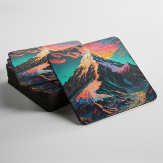 Coasters Abstract mountain scenery