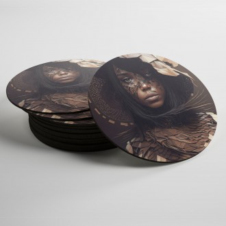 Coasters Woman made of wood