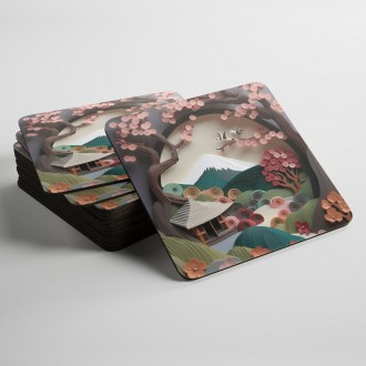 Coasters Paper landscape - sakura