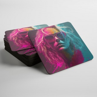 Coasters Girl in colored dust 3