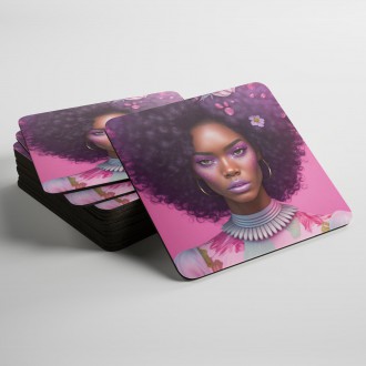 Coasters Afro with flowers