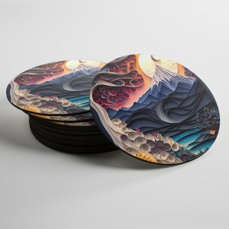 Coasters Paper landscape - mountain
