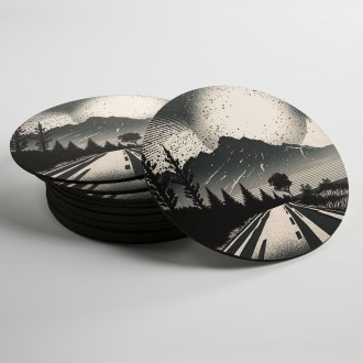 Coasters Black and white road