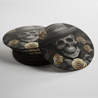 Coasters Decorated Mexican skull