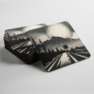 Coasters Black and white road