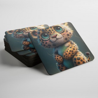 Coasters Animated leopard