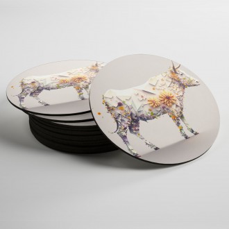 Coasters Flower cow