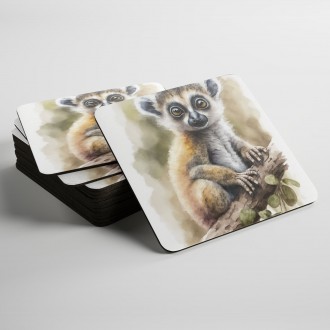 Coasters Watercolor lemur