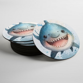 Coasters Watercolor shark