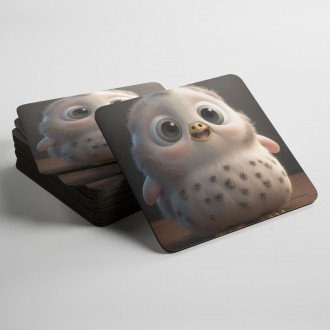 Coasters Animated white owl
