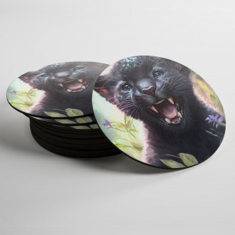 Coasters Watercolor panther