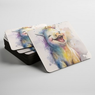 Coasters Watercolor unicorn