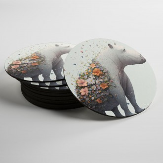 Coasters Flower hippopotamus