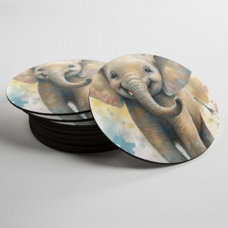 Coasters Watercolor elephant