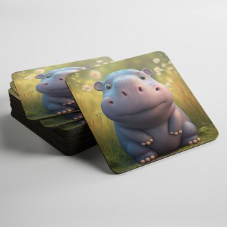 Coasters Cute hippopotamus