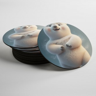 Coasters Cute polar bear