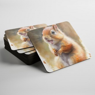 Coasters Watercolor squirrel