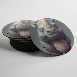 Coasters Animated rhinoceros