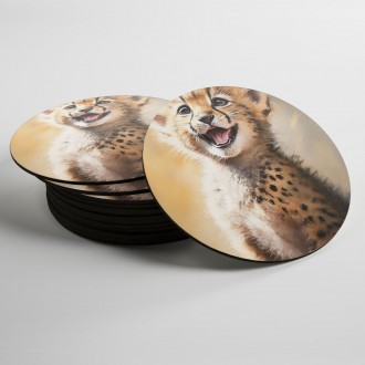 Coasters Watercolor cheetah
