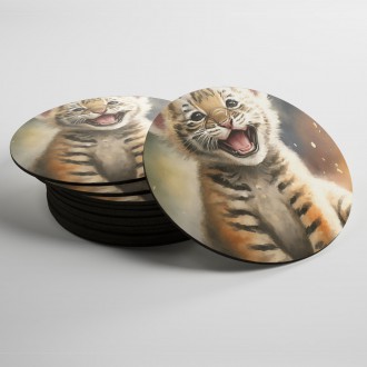 Coasters Watercolor tiger