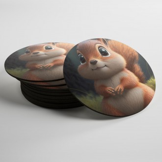 Coasters Cute squirrel