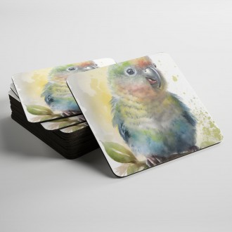 Coasters Watercolor parrot